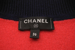 CHANEL シャネル ニット セーター 21P ココマーク ネイビー ピンク カシミヤ ポリウレタン サイズ36 P70525K10076 美品 中古 56528