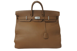 極美品 HERMES エルメス ボストンバッグ オータクロア 50 □P刻印 トゴ ブラウン系 マットシルバー金具 中古 56539
