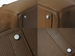 極美品 HERMES エルメス ボストンバッグ オータクロア 50 □P刻印 トゴ ブラウン系 マットシルバー金具 中古 56539