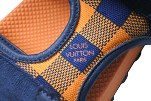 LOUIS VUITTON ルイヴィトン サンダル スポーツサンダル ダミエ シューズ オレンジ ネイビー 美品 中古 56552