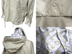 LOUIS VUITTON ルイヴィトン ジャケット ベージュ ナイロン サイズ38 RW061W WIJA03PJE シルバー金具 美品 中古 56563