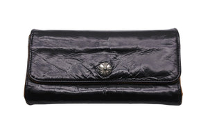 CHROME HEARTS クロムハーツ 長財布 クロスボタン ジュディウォレット ブラック レザー 2246 304 0414 7100 美品 中古 56565