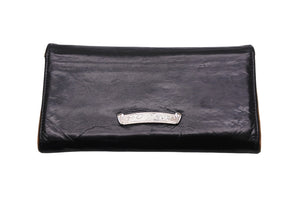 CHROME HEARTS クロムハーツ 長財布 クロスボタン ジュディウォレット ブラック レザー 2246 304 0414 7100 美品 中古 56565