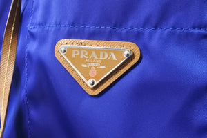 極美品 PRADA プラダ ジャケット ナイロンジャケット 三角ロゴ ブルー シルバー 金具 サイズ38 291755 中古 56572