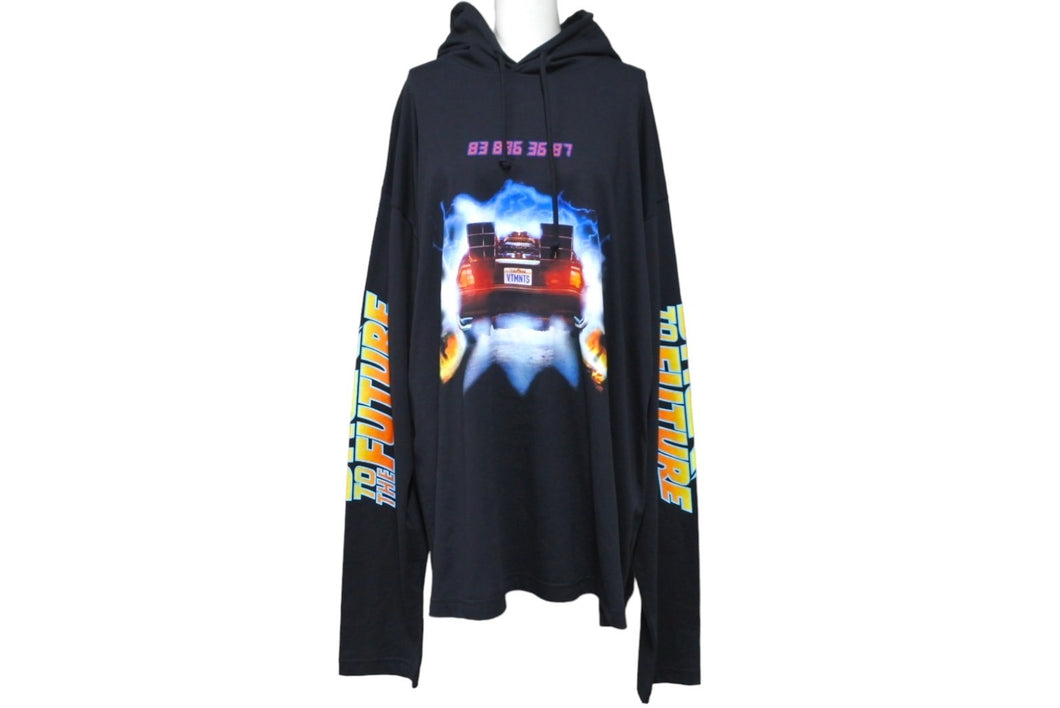 新品未使用品 VTMNTS ブイティーエムエヌティーエス パーカー フーディー BACK TO THE FUTURE JERSEY HOOD VL12TR400B 中古 56573