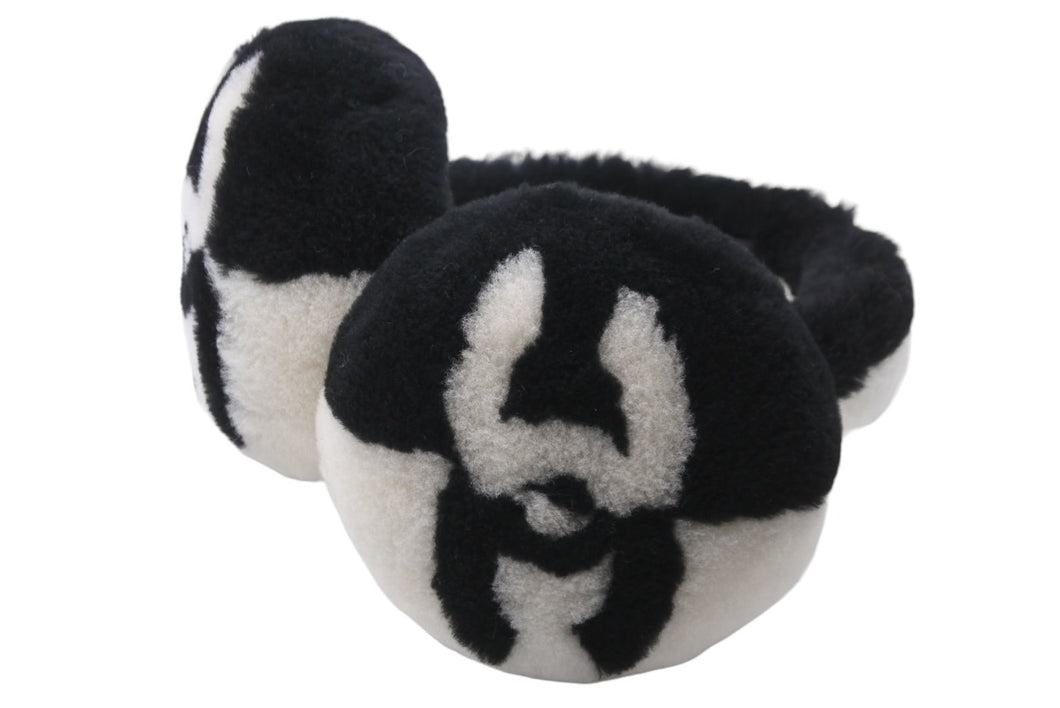 極美品 CHANEL シャネル イヤーマフ シアリング ココマーク ブラック ホワイト AA7836B06521 中古 56578