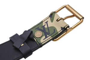 極美品 LOUIS VUITTON ルイヴィトン ベルト サンチュール・モノグラモフラージュ 村上隆 サイズ90 M9646U ゴールド金具 56582