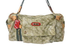 LOUIS VUITTON ルイヴィトン モノグラモフラージュ リス ボストンバッグ カーキ 村上隆 デニム 08AW M95771 中古 56583