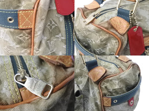 LOUIS VUITTON ルイヴィトン モノグラモフラージュ リス ボストンバッグ カーキ 村上隆 デニム 08AW M95771 中古 56583
