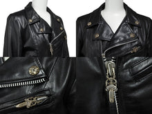 Load image into Gallery viewer, CHROME HEARTS クロムハーツ ライダースジャケット JJディーン ダガー レザー シルバー サイズS 美品 中古 56593