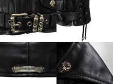 Load image into Gallery viewer, CHROME HEARTS クロムハーツ ライダースジャケット JJディーン ダガー レザー シルバー サイズS 美品 中古 56593