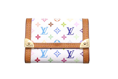 LOUIS VUITTON ルイヴィトン コインケース M92657 モノグラムマルチカラー ポルトモネ プラ ブラウン ホワイト 美品 中古 56603