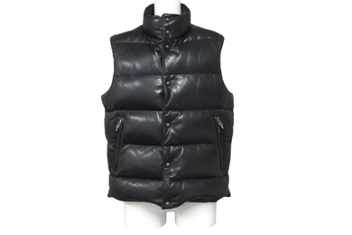 CHROME HEARTS クロムハーツ ダウンベスト アウター ベスト シルバー925 レザー ブラック サイズXS 良好 中古 56612