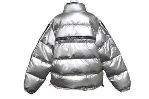 Supreme シュプリーム ダウンジャケット フェザー アウター シルバー リフレクター サイズL 良品 中古 56613 