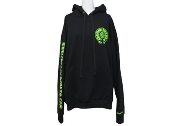 CHROME HEARTS クロムハーツ パーカー チャリティCHプラスレザーパッチプルオーバーパーカー グリーン レザー 中古 56618