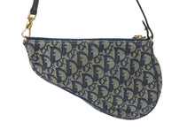 Load image into Gallery viewer, Christian Dior クリスチャンディオール トロッターハンドバッグ ポーチ MC1021 ネイビー ベージュ ゴールド金具 良品 中古 56626