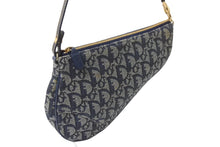 Load image into Gallery viewer, Christian Dior クリスチャンディオール トロッターハンドバッグ ポーチ MC1021 ネイビー ベージュ ゴールド金具 良品 中古 56626