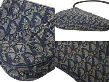 Load image into Gallery viewer, Christian Dior クリスチャンディオール トロッターハンドバッグ ポーチ MC1021 ネイビー ベージュ ゴールド金具 良品 中古 56626