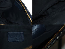 Load image into Gallery viewer, Christian Dior クリスチャンディオール トロッターハンドバッグ ポーチ MC1021 ネイビー ベージュ ゴールド金具 良品 中古 56626