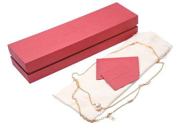 極美品 Valentino Garavani ヴァレンティノ ガラヴァーニ パール ロゴ ネックレス ゴールド 16.3g TW2JOE97UXM 中古 56642