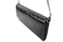 Load image into Gallery viewer, Christian Dior クリスチャンディオール トロッター柄 パテントレザー チェーン 長財布 ブラック EMP43060 中古 56643