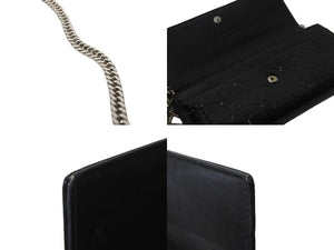 Christian Dior クリスチャンディオール トロッター柄 パテントレザー チェーン 長財布 ブラック EMP43060 中古 56643