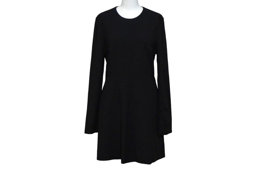 SAINT LAURENT サンローラン 長袖ワンピース レース 38 アセテート レーヨン ブラック ゴールド金具 美品 中古 56648 