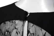 画像をギャラリービューアに読み込む, SAINT LAURENT サンローラン 長袖ワンピース レース 38 アセテート レーヨン ブラック ゴールド金具 美品 中古 56648 