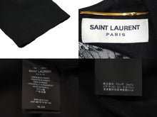 画像をギャラリービューアに読み込む, SAINT LAURENT サンローラン 長袖ワンピース レース 38 アセテート レーヨン ブラック ゴールド金具 美品 中古 56648 