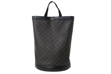 極美品 CELINE セリーヌ ジッパー バックパック トリオンフ キャンバス 191792CHI.38NO ブラウン ゴールド金具 中古 56664