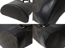 Load image into Gallery viewer, 極美品 CELINE セリーヌ ジッパー バックパック トリオンフ キャンバス 191792CHI.38NO ブラウン ゴールド金具 中古 56664