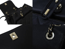 Load image into Gallery viewer, CHANEL シャネル ドーヴィルMM チェーン トートバッグ 16番台 ココマーク ハンドバッグ A67001 ベージュ ブラック 美品 中古 56720