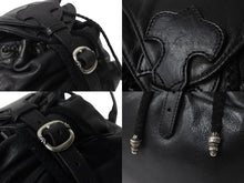 Load image into Gallery viewer, CHROME HEARTS クロムハーツ BSフレア リュック レザー シルバー925 ブラック バックパック 鞄 カバン 中古 56681
