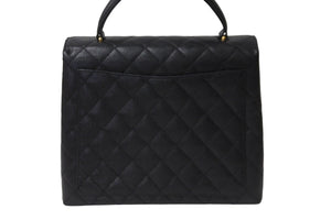 極美品 CHANEL シャネル マトラッセ ハンドバッグ キャビアスキン ココマーク ゴールド金具 鞄 ロゴ 7番台 中古 56685