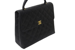 極美品 CHANEL シャネル マトラッセ ハンドバッグ キャビアスキン ココマーク ゴールド金具 鞄 ロゴ 7番台 中古 56685
