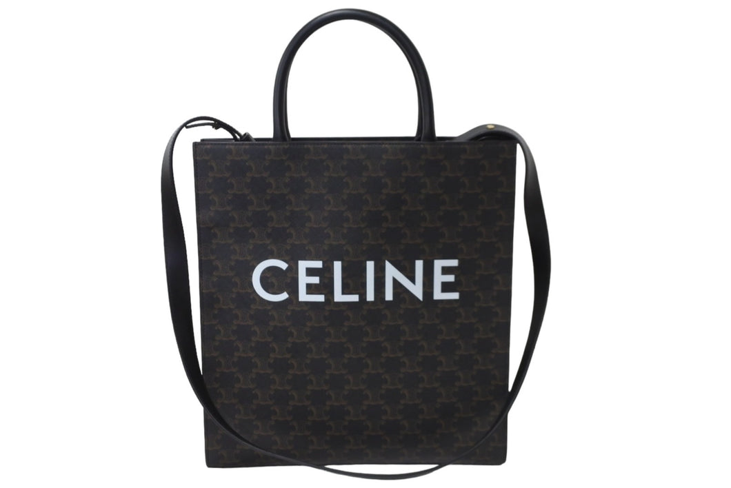 新品同様 CELINE セリーヌ ミディアム バーティカル カバ トートバッグ ショルダーバッグ 2WAY 194432CIM.38NO 現行 中古 56686