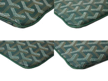 Load image into Gallery viewer, GOYARD ゴヤール ヘリンボーン柄 セナMM クラッチバッグ グリーン PVC 82273893 鞄 ロゴ シルバー金具 美品 中古 56687