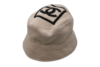 CHANEL シャネル ハット バケットハット 帽子 ココマーク スポーツライン ベージュ コットン サイズM 美品 中古 56694