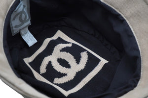 CHANEL シャネル ハット バケットハット 帽子 ココマーク スポーツライン ベージュ コットン サイズM 美品 中古 56694