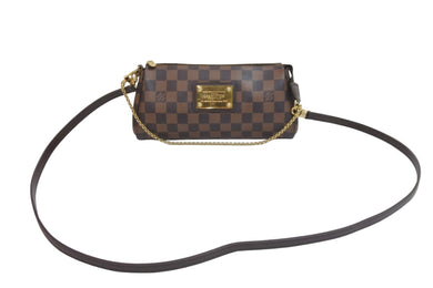 LOUIS VUITTON ルイヴィトン ショルダーバッグ N55213 エヴァ ダミエ ブラウン ゴールド金具 美品 中古 56705