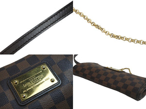 LOUIS VUITTON ルイヴィトン ショルダーバッグ N55213 エヴァ ダミエ ブラウン ゴールド金具 美品 中古 56705