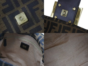 FENDI フェンディ ズッカ柄 ビッグマンマバケット ショルダーバッグ ワンショルダー ブラウン 8BR638-G1E 美品 中古 56707