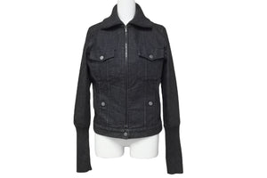CHANEL シャネル ジャケット デニムジャケット ジージャン ニット CCマーク ココマーク 03A P21732W03184 美品 中古 56713