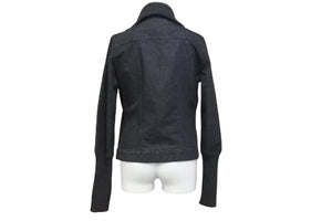 CHANEL シャネル ジャケット デニムジャケット ジージャン ニット CCマーク ココマーク 03A P21732W03184 美品 中古 56713