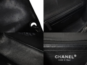 CHANEL シャネル ミニ マトラッセ チェーン ショルダーバッグ 14番台 ブラック ラムスキン ココマーク 鞄 ロゴ 美品 中古 56716