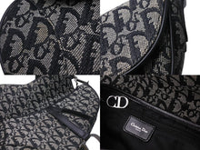 Load image into Gallery viewer, Christian Dior クリスチャンディオール ハンドバッグ トロッター サドルバッグ ネイビー 06-RU-1015 シルバー金具 美品 中古 56717