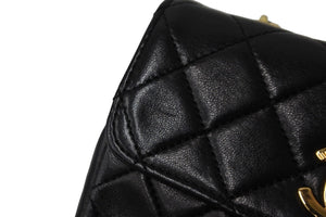 CHANEL シャネル ミニ マトラッセ チェーン ショルダーバッグ 1番台 ラムスキン ゴールド金具 ココマーク 美品 中古 56718