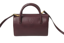Load image into Gallery viewer, CARTIER カルティエ ショルダーバッグ ２WAY ミニボストン マストライン ヴィンテージ ボルドー 中古 美品 56724