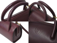 Load image into Gallery viewer, CARTIER カルティエ ショルダーバッグ ２WAY ミニボストン マストライン ヴィンテージ ボルドー 中古 美品 56724