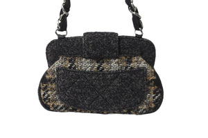 極美品 CHANEL シャネル マトラッセ ツイード チェーン ワンショルダー バッグ 10番台 マルチカラー ココマーク 鞄 中古 56728